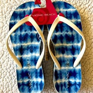 VIONIC beach tie dye slippers
